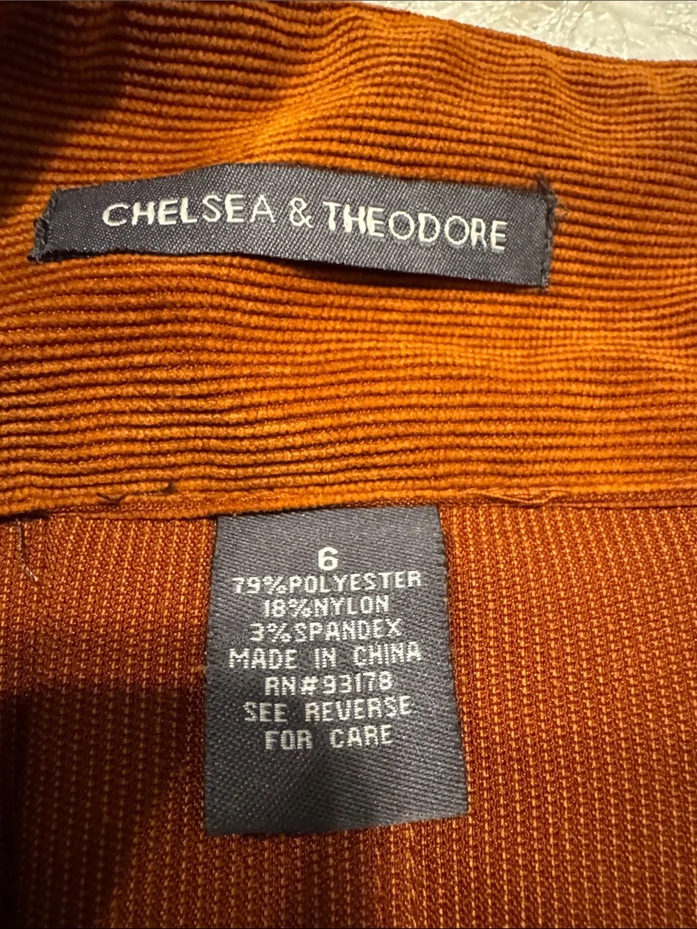 Chelsea & Theodore Corduroy A-Line Skirt in Rust